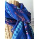 Big brown silk scarf Ikat print